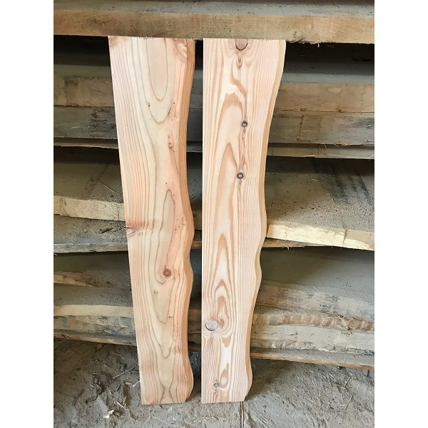 Deckbrett, Lärche mit gefräster Kante, 150x14cm breit, 2cm lang, 2 Stück 